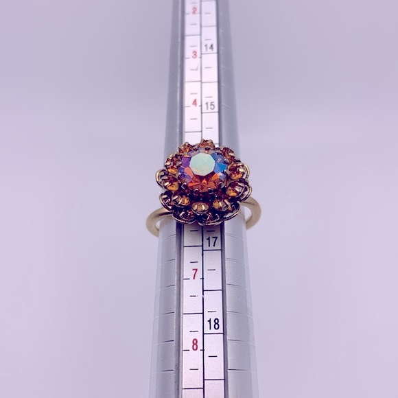 💝Vintage Sarah Coventry Aurora Borealis Cocktail Ring - Picture 5 of 8